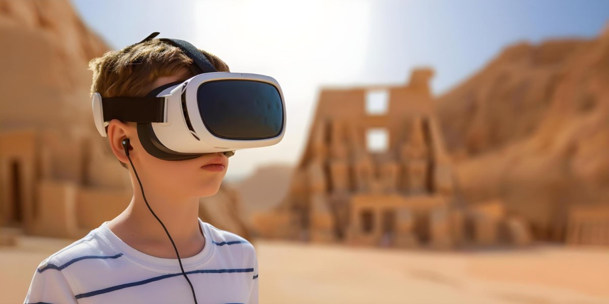 Virtual Reality Tour durch die Pyramiden mit einer 3D-Brille